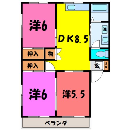 コーポ陽光（前橋市三俣町）の物件間取画像